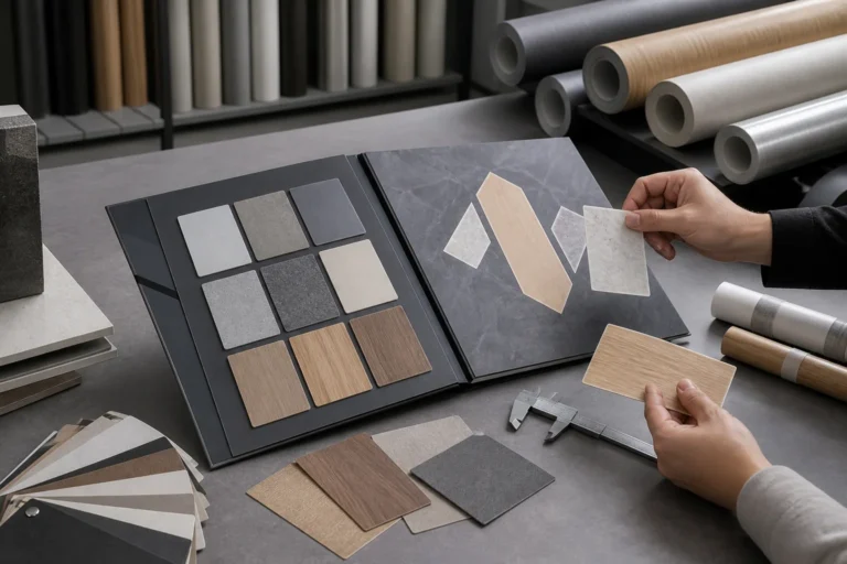 Interior film supplier sample catalog and material selection for B2B projects
